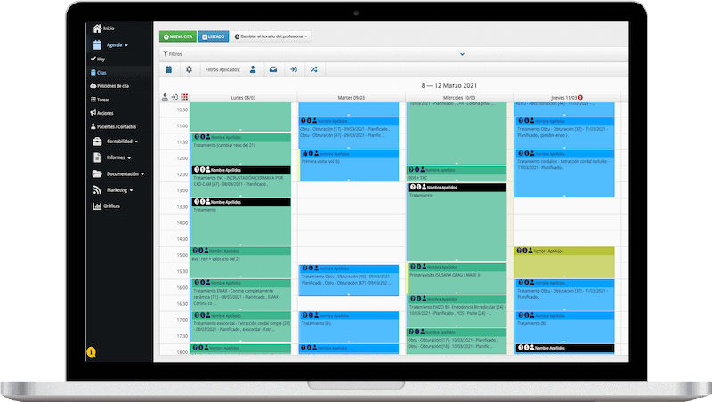 El mejor software de fisioterapia en 2026 3 Pantalla principal del software Nubimed para fisioterapia